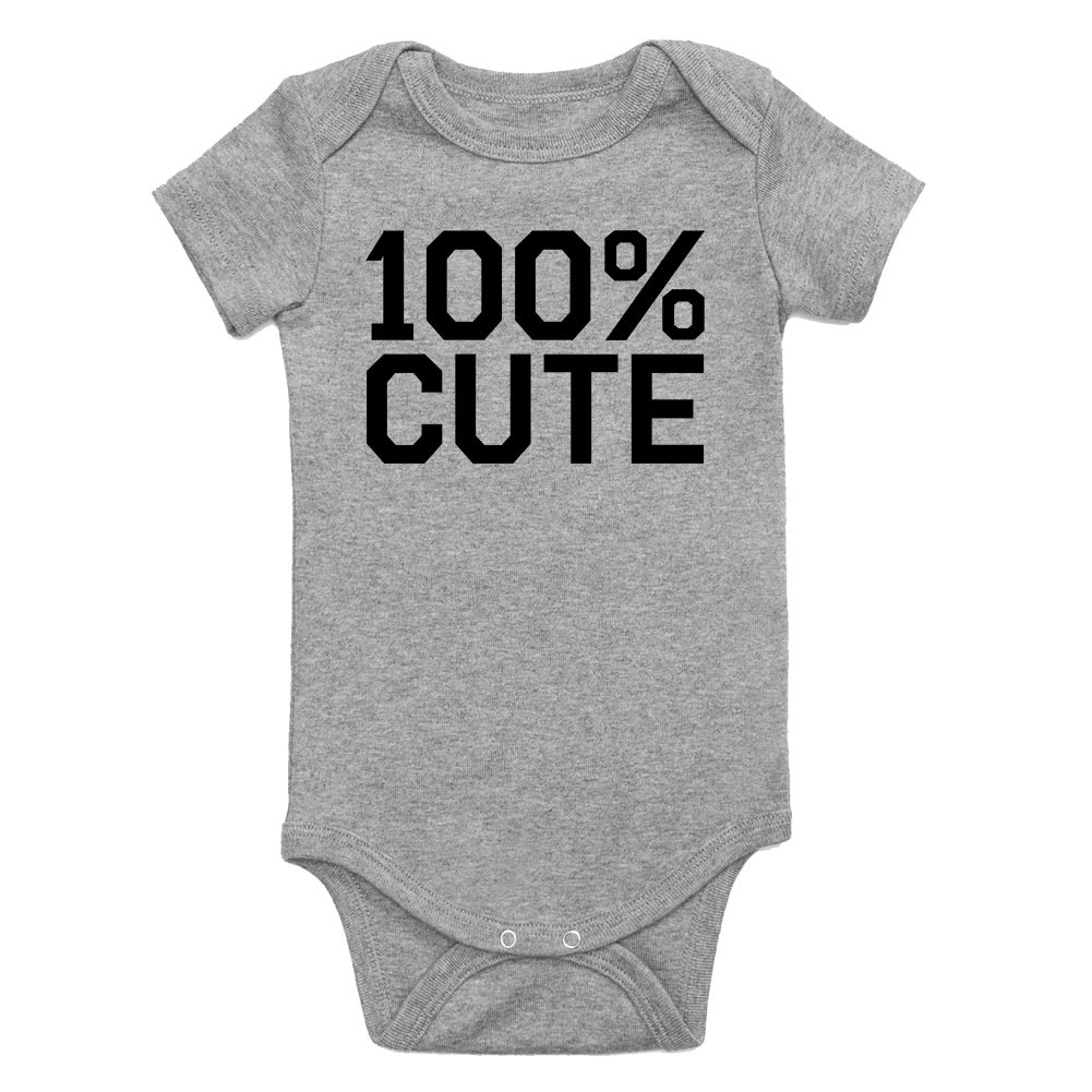 100 Percent Cute Infant Baby Boys Bodysuit Grey