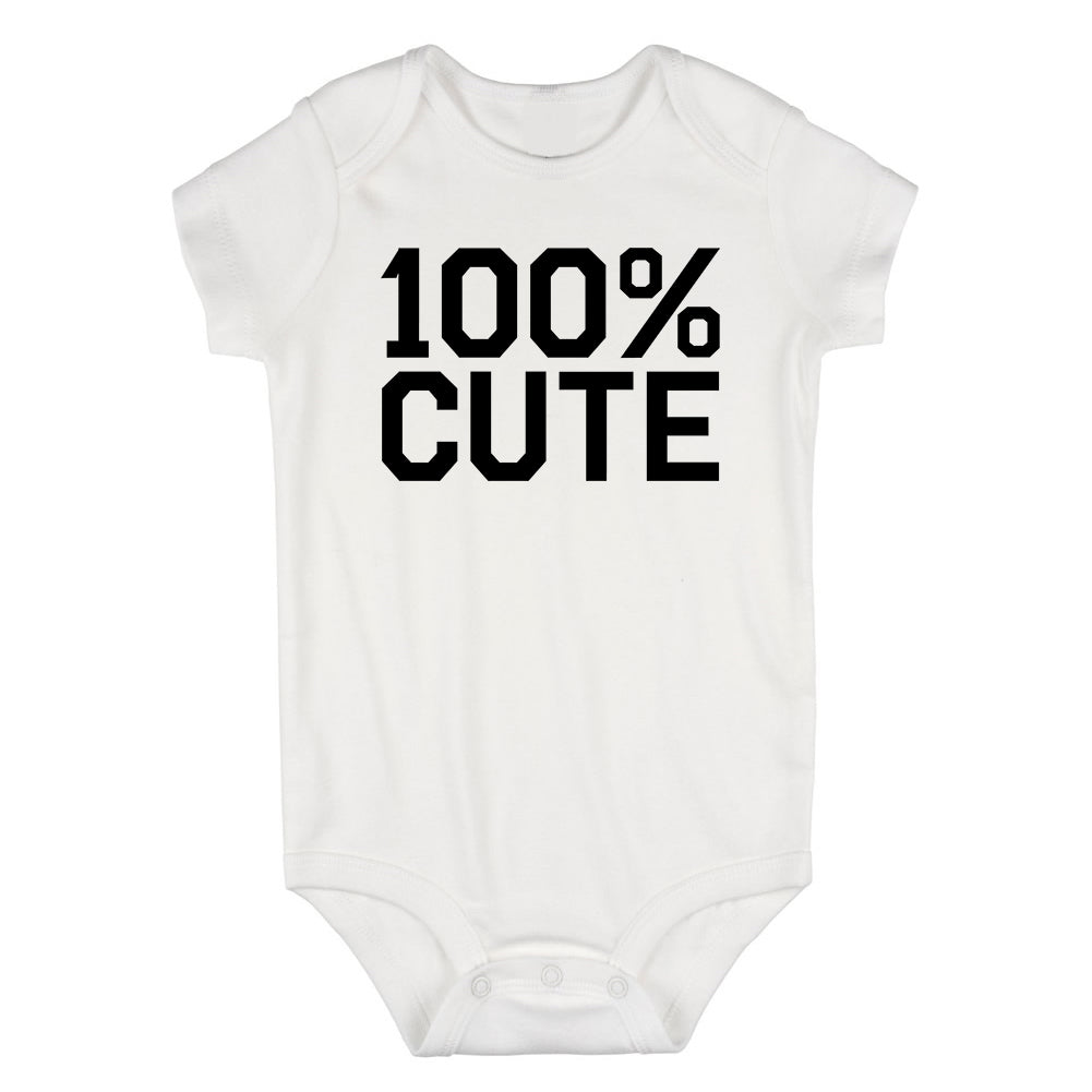 100 Percent Cute Infant Baby Boys Bodysuit White