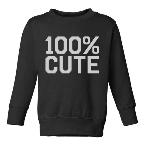 100 Percent Cute Toddler Boys Crewneck Sweatshirt Black