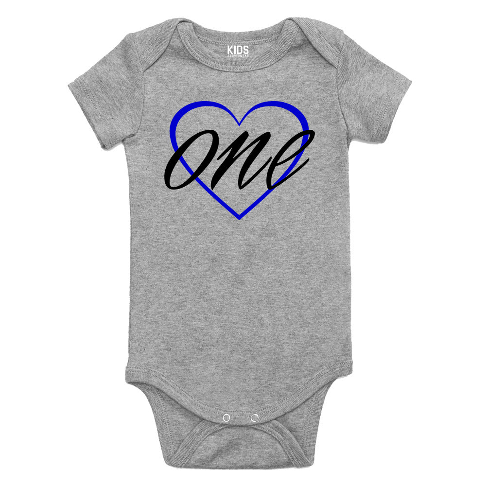 1st birthday boy Baby Bodysuit One Piece Grey