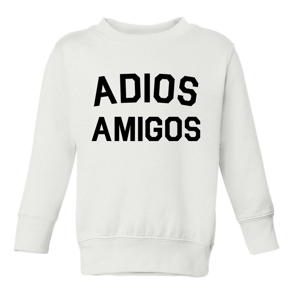 Adios Amigos Toddler Boys Crewneck Sweatshirt White