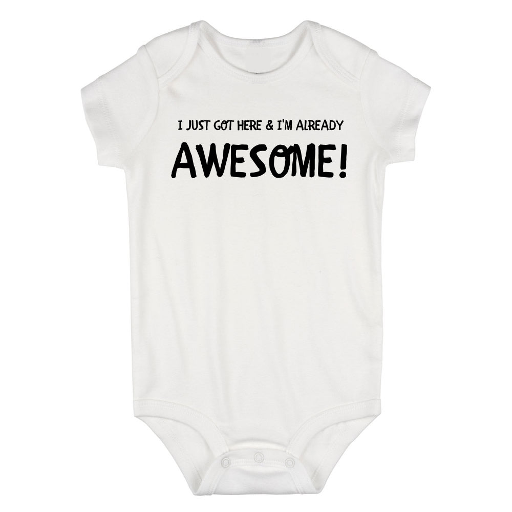 Already Awesomeunfinished Baby Bodysuit One Piece White