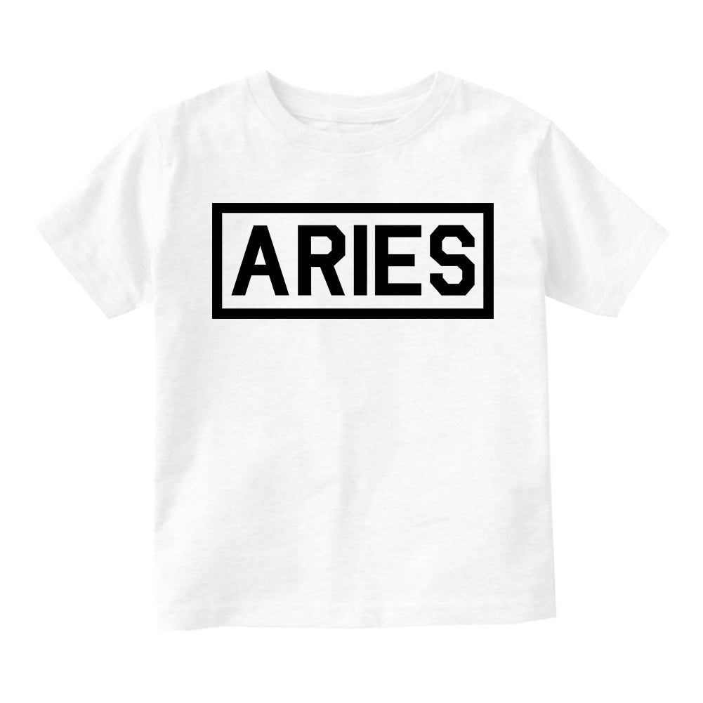 Aries Zodiac Sign Toddler Boys Short Sleeve T-Shirt White