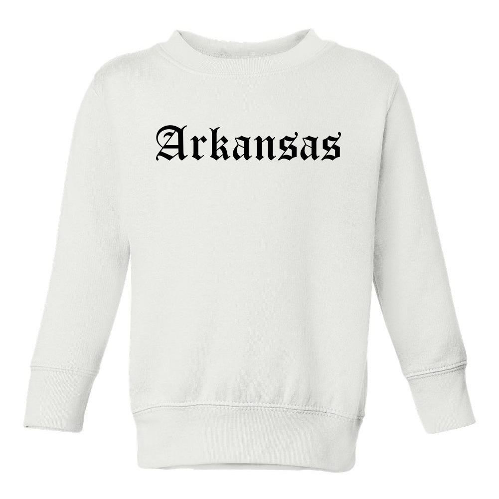 Arkansas State Old English Toddler Boys Crewneck Sweatshirt White