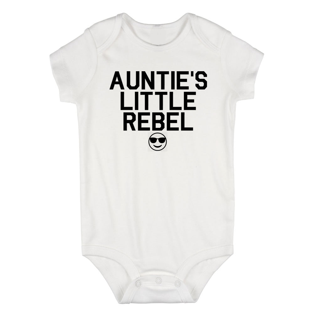 Aunties Little Rebel Emoji Infant Baby Boys Bodysuit White