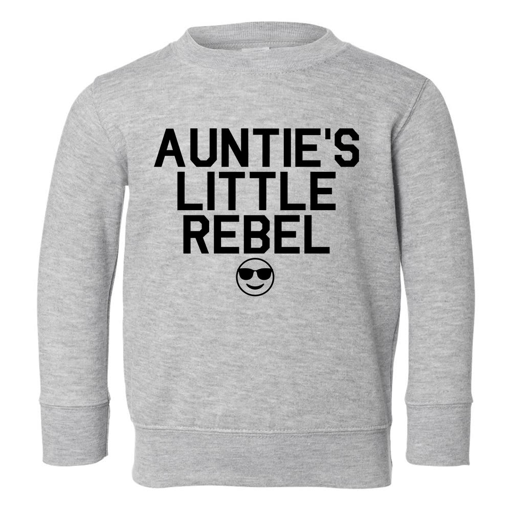 Aunties Little Rebel Emoji Toddler Boys Crewneck Sweatshirt Grey