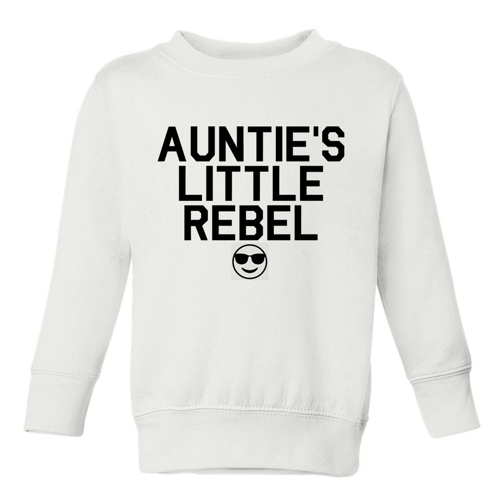 Aunties Little Rebel Emoji Toddler Boys Crewneck Sweatshirt White