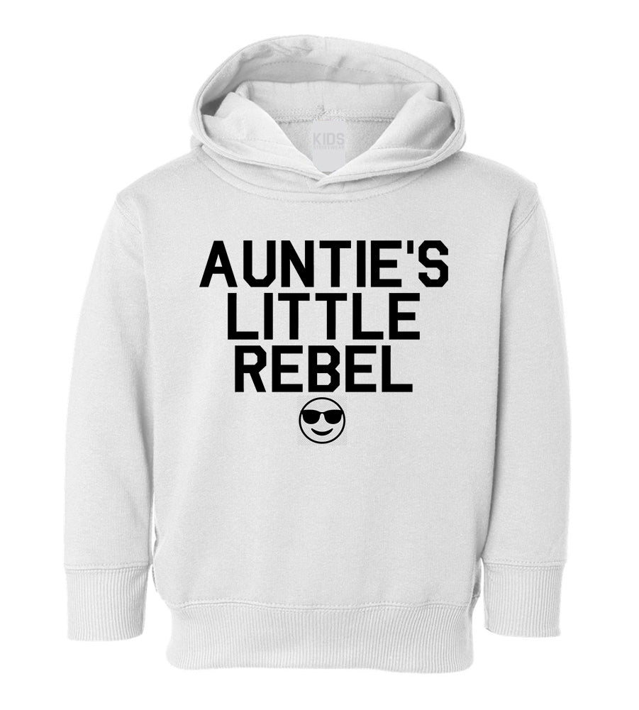 Aunties Little Rebel Emoji Toddler Boys Pullover Hoodie White