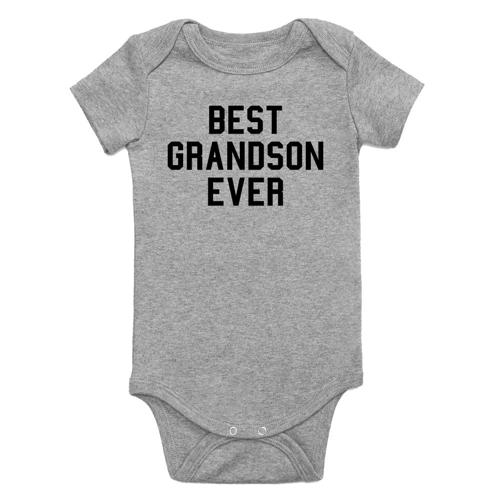 Best Grandson Ever Infant Baby Boys Bodysuit Grey