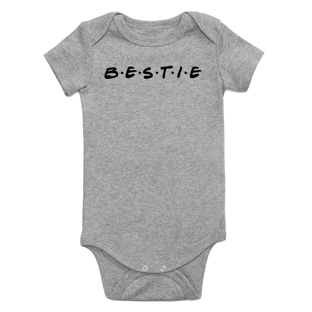 Bestie Friends Parody Infant Baby Boys Bodysuit Grey