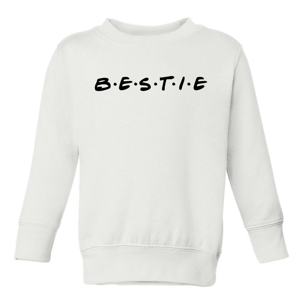 Bestie Friends Parody Toddler Boys Crewneck Sweatshirt White