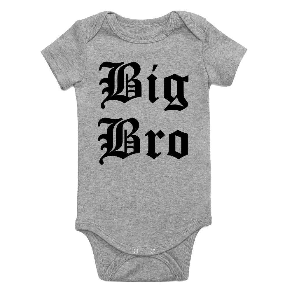 Big Bro Old English Infant Baby Boys Bodysuit Grey