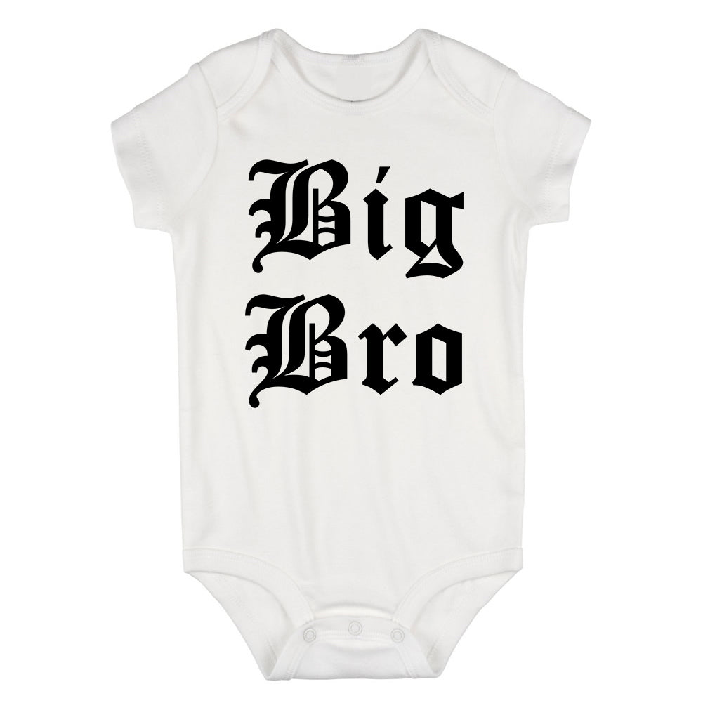 Big Bro Old English Infant Baby Boys Bodysuit White