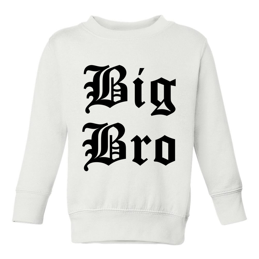 Big Bro Old English Toddler Boys Crewneck Sweatshirt White