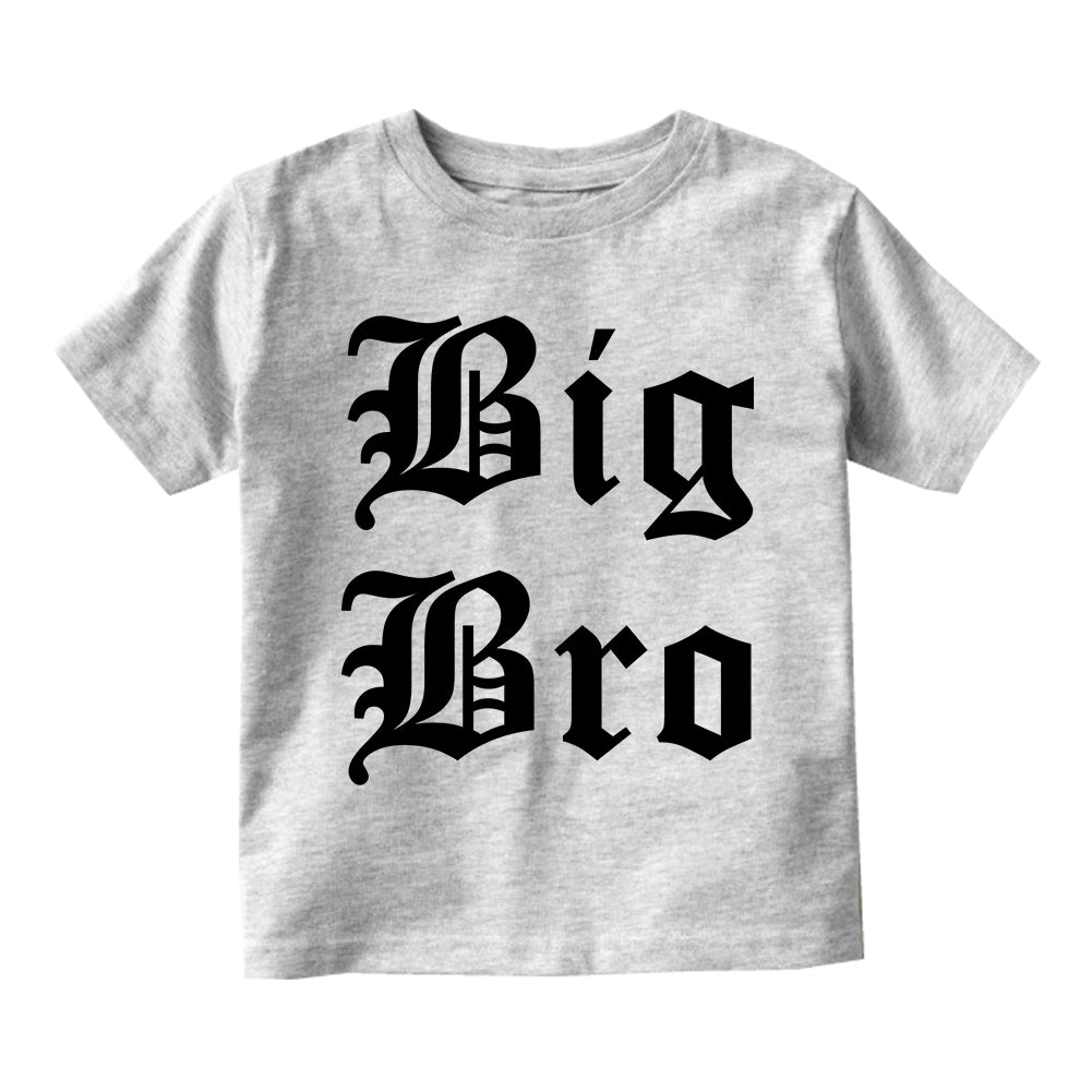 Big Bro Old English Toddler Boys Short Sleeve T-Shirt Grey