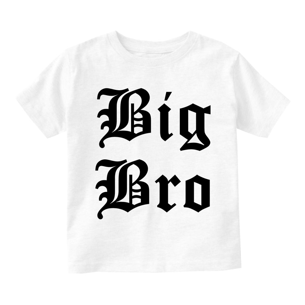Big Bro Old English Toddler Boys Short Sleeve T-Shirt White