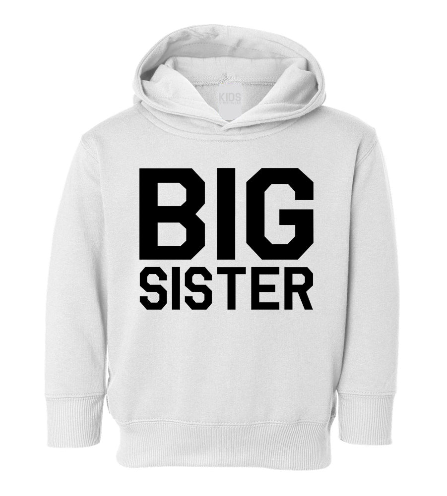 Big Sister Toddler Girls Pullover Hoodie White