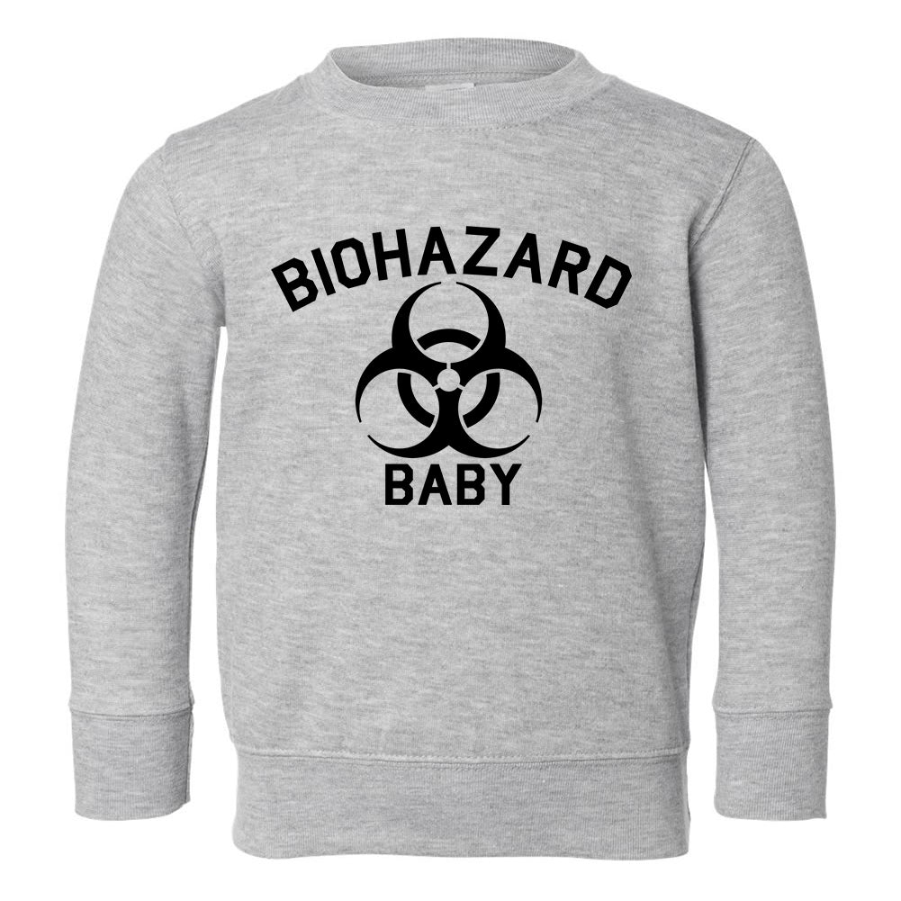 Biohazard Baby Symbol Toddler Boys Crewneck Sweatshirt Grey