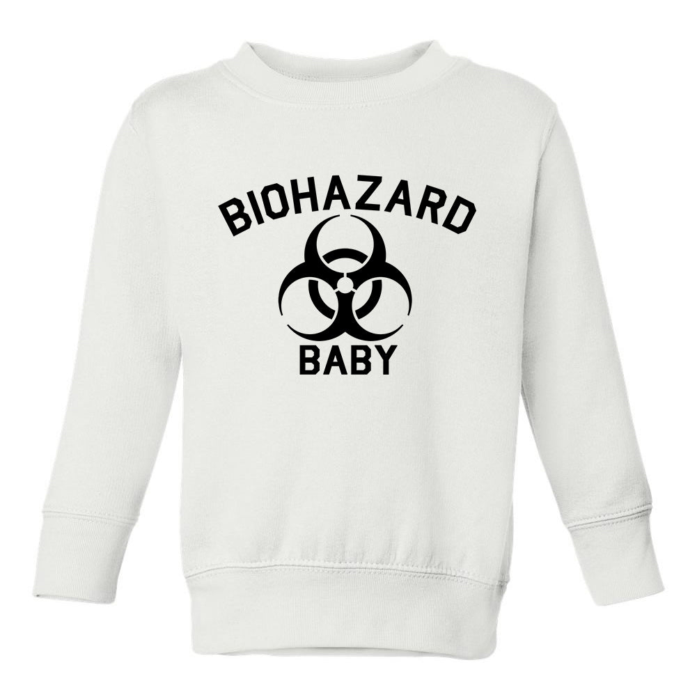 Biohazard Baby Symbol Toddler Boys Crewneck Sweatshirt White