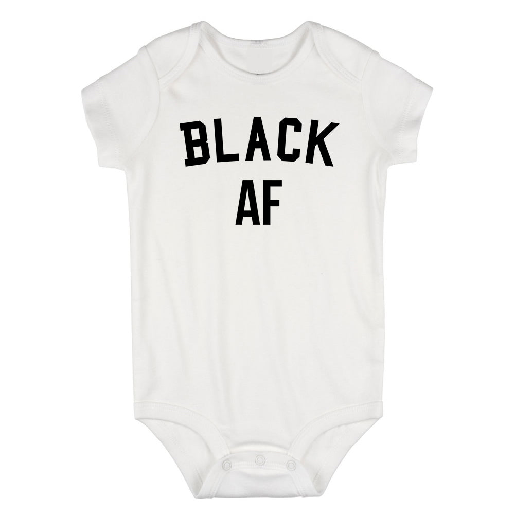 Black AF Infant Baby Boys Bodysuit White