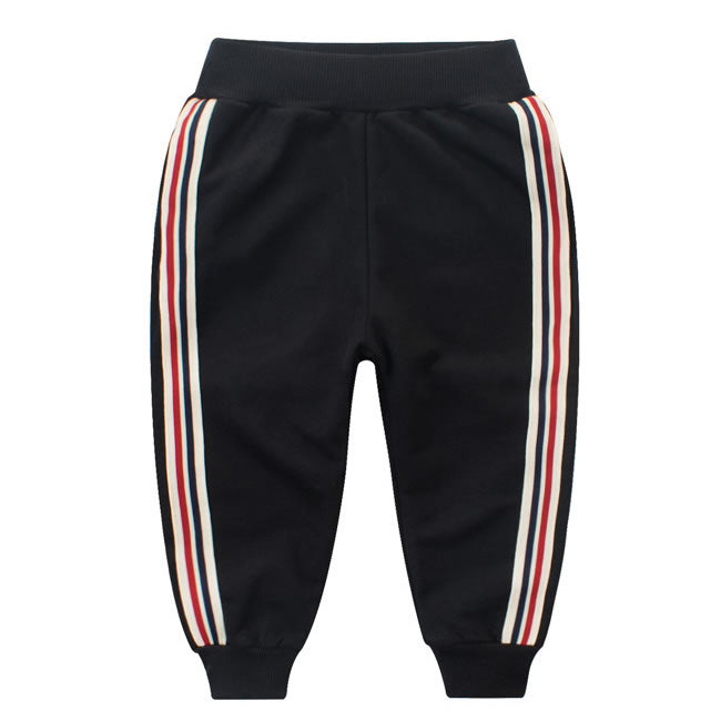 Black Multi Striped Toddler Boys Sweatpants