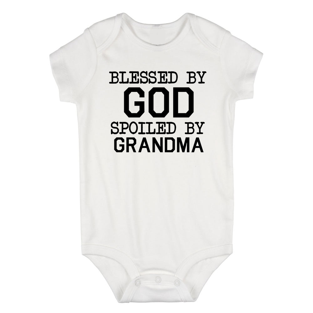 Blessed By God Spoiled By Grandma Infant Baby Boys Bodysuit White
