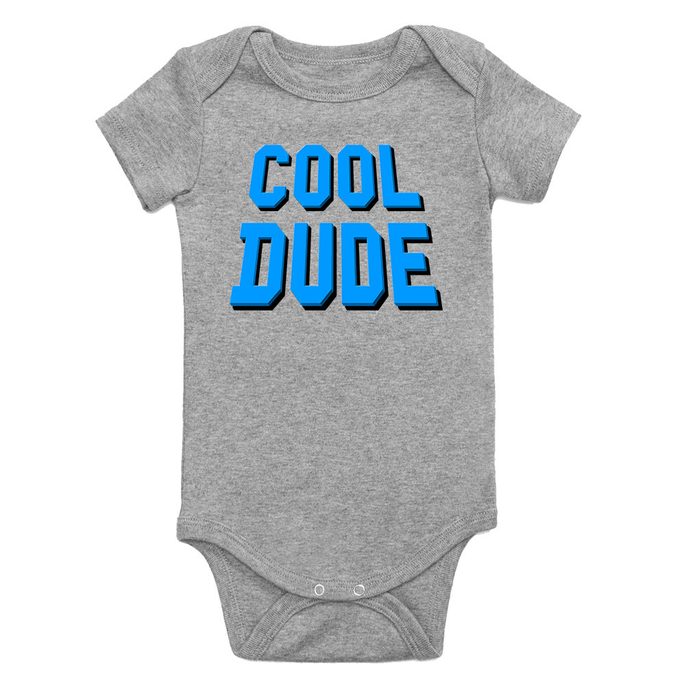 Blue Cool Dude Infant Baby Boys Bodysuit Grey