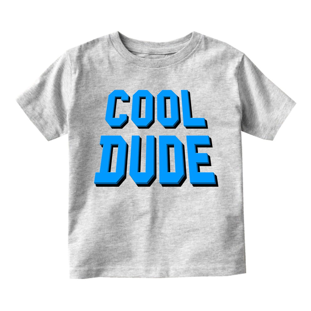 Blue Cool Dude Infant Baby Boys Short Sleeve T-Shirt Grey