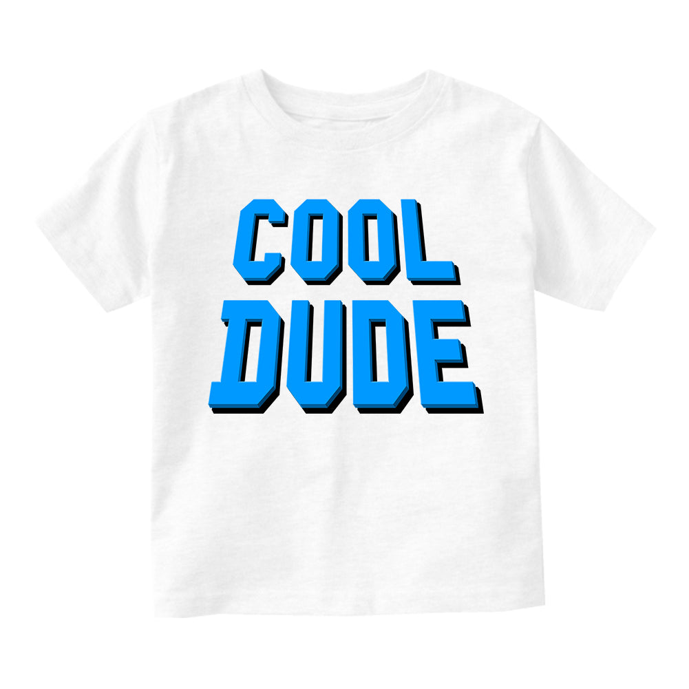 Blue Cool Dude Infant Baby Boys Short Sleeve T-Shirt White