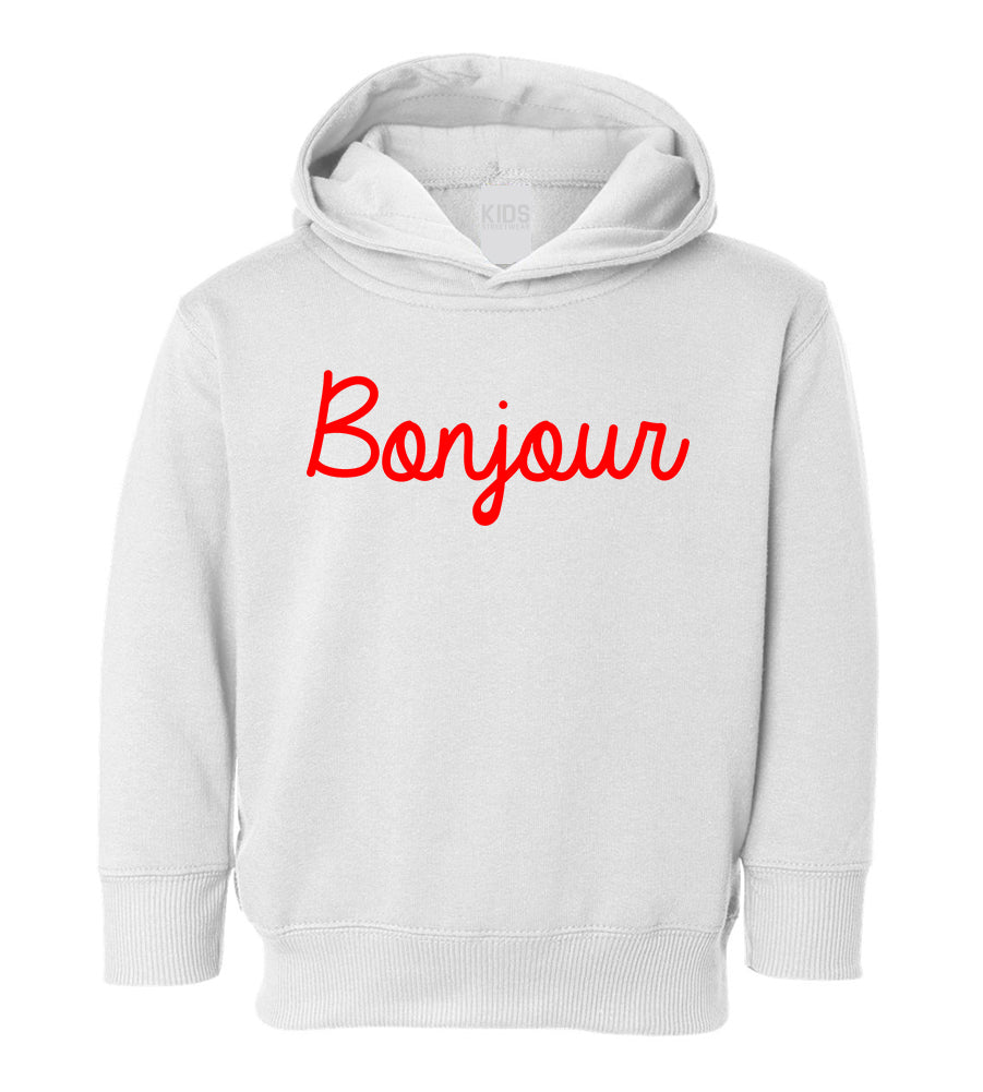 Bonjour Paris Toddler Boys Pullover Hoodie White