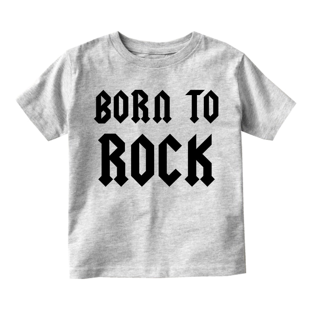 Born To Rock Infant Baby Boys Short Sleeve T-Shirt Grey
