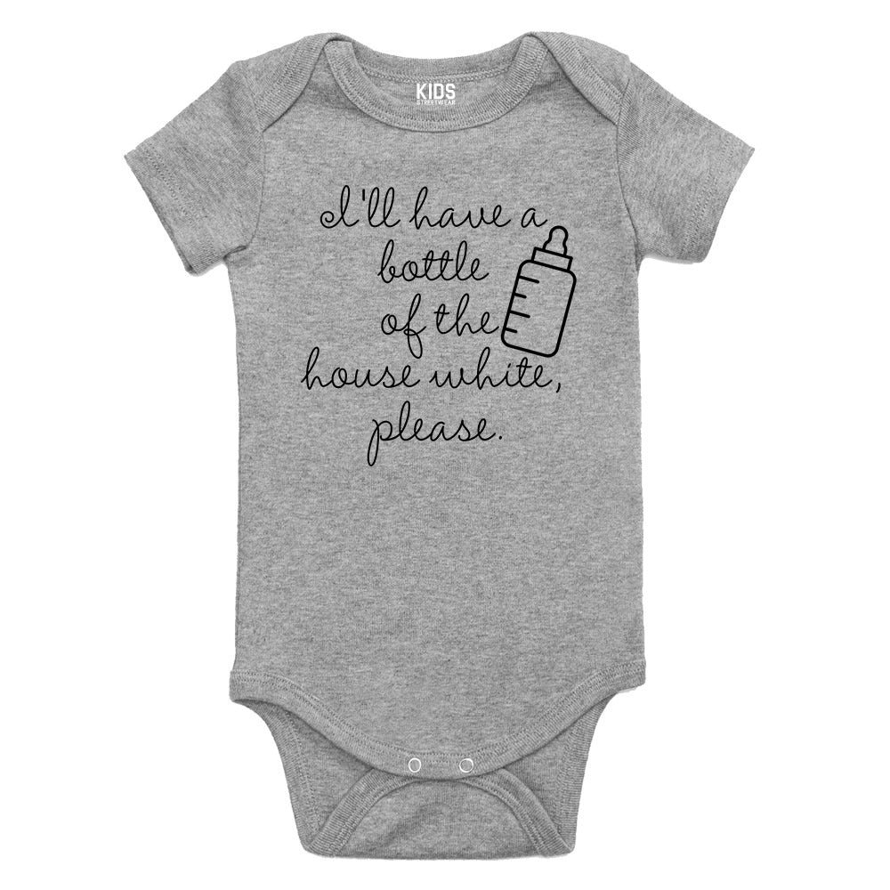 Bottle House White Milk Funny Baby Bodysuit One Piece Grey