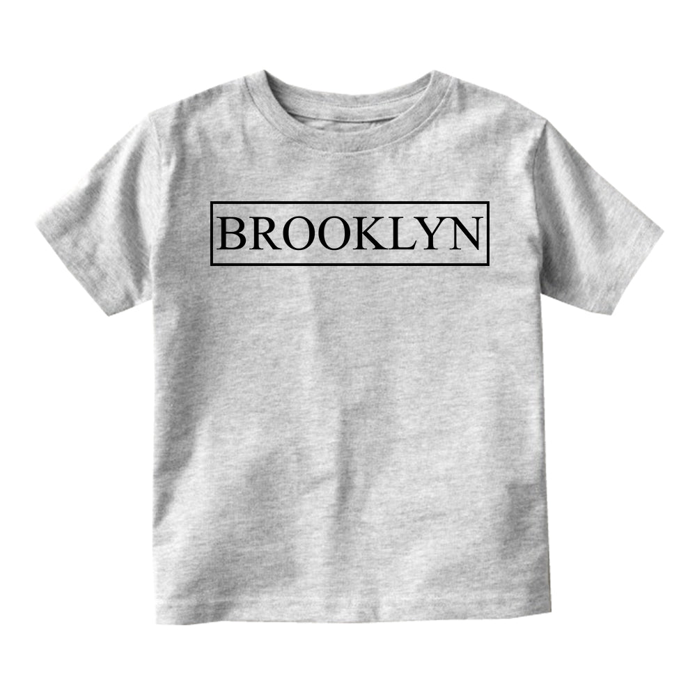 Brooklyn New York Box Logo Infant Baby Boys Short Sleeve T-Shirt Grey