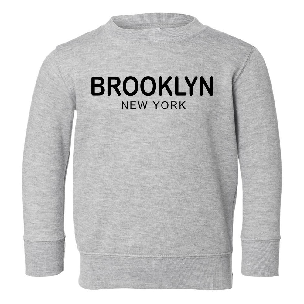 Brooklyn New York Fashion Toddler Boys Crewneck Sweatshirt Grey