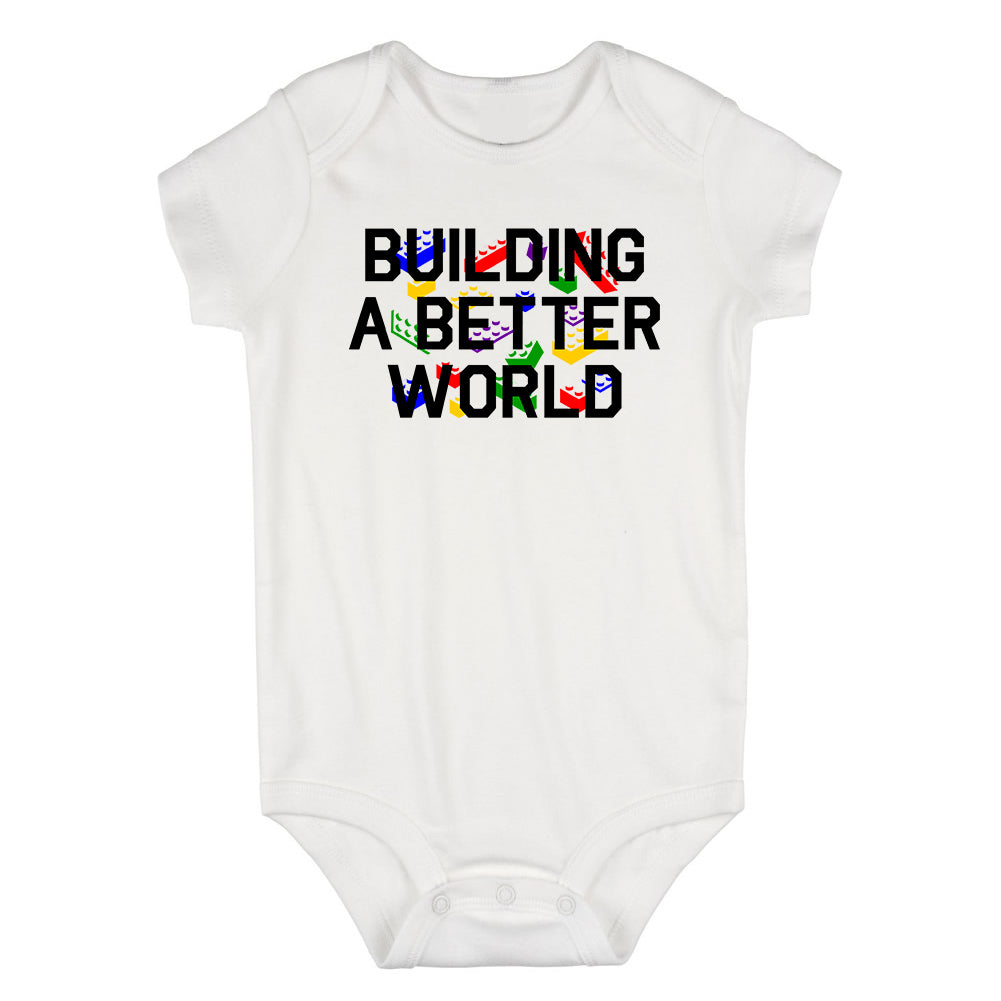 Building A Better World Blocks Infant Baby Boys Bodysuit White