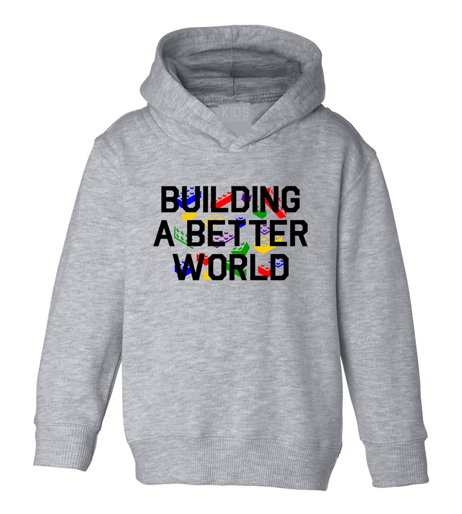 Building A Better World Blocks Toddler Boys Pullover Hoodie Grey