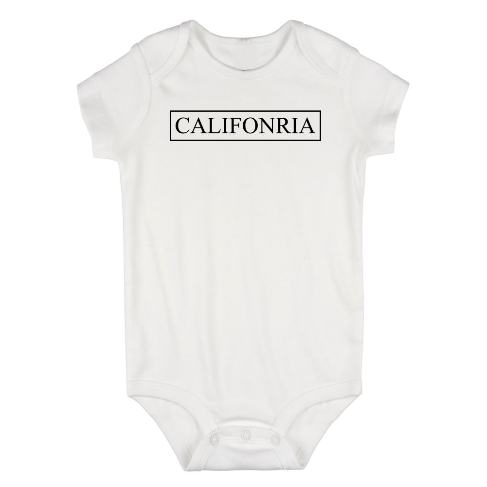California Box Logo Infant Baby Boys Bodysuit White