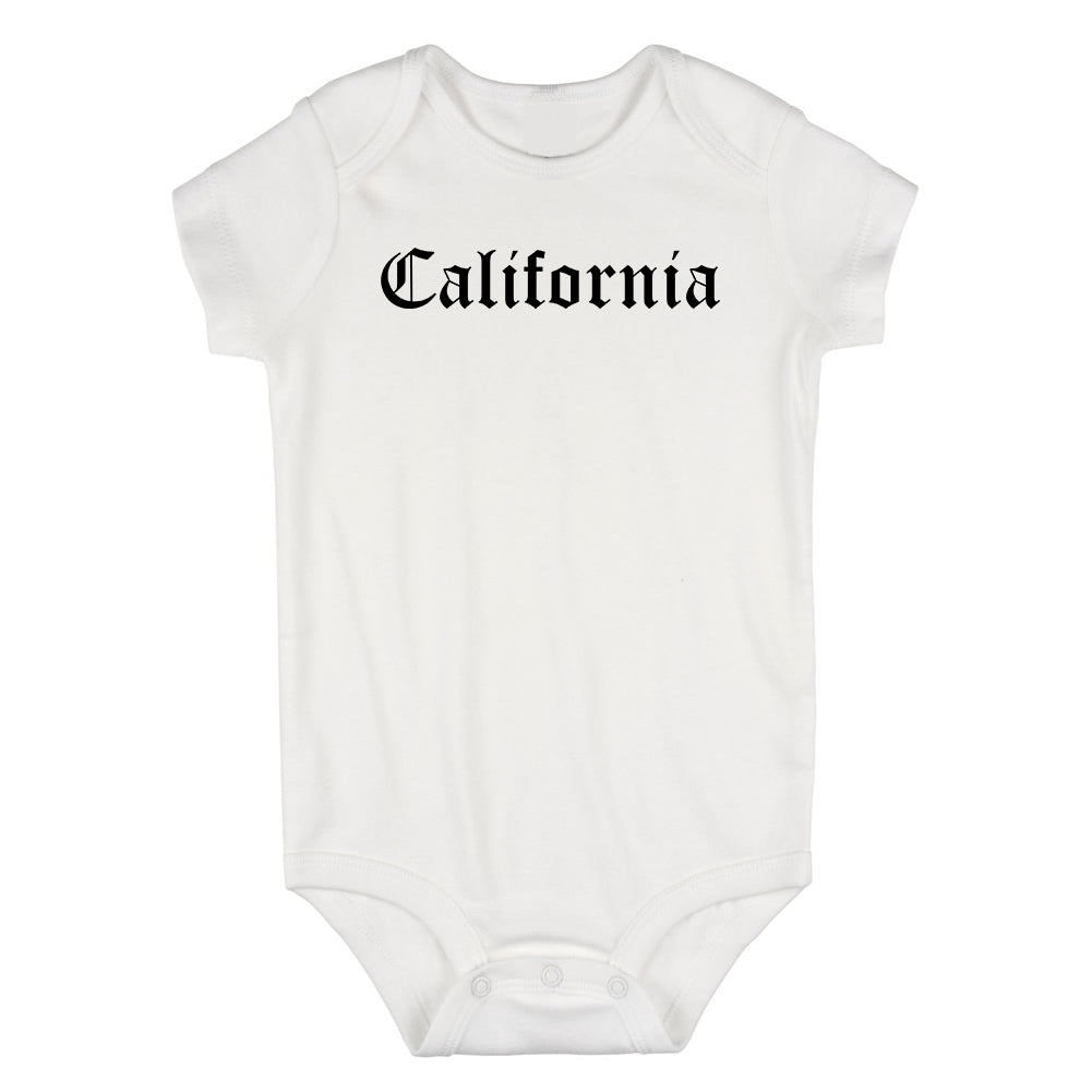 California State Old English Infant Baby Boys Bodysuit White