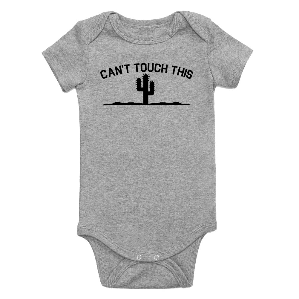 Cant Touch This Cactus Funny Infant Baby Boys Bodysuit Grey