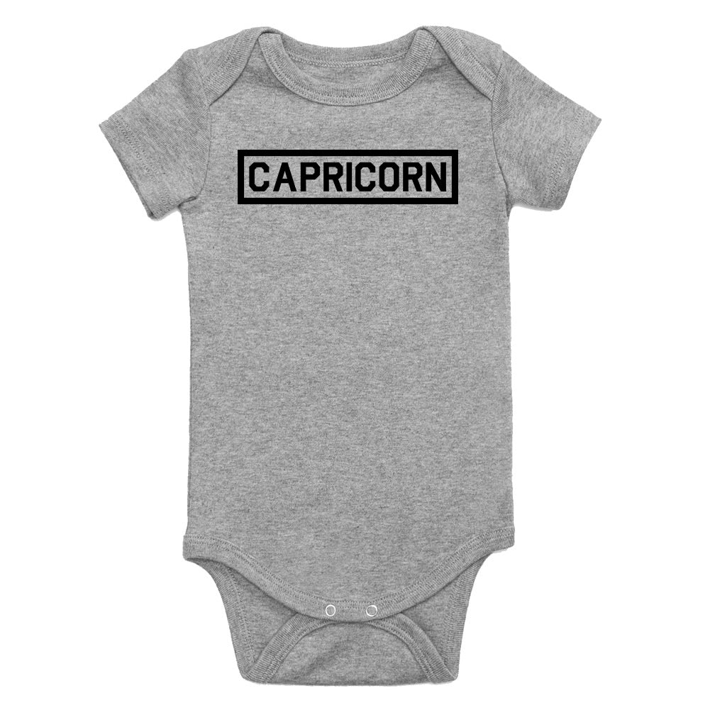 Capricorn Horoscope Sign Infant Baby Boys Bodysuit Grey