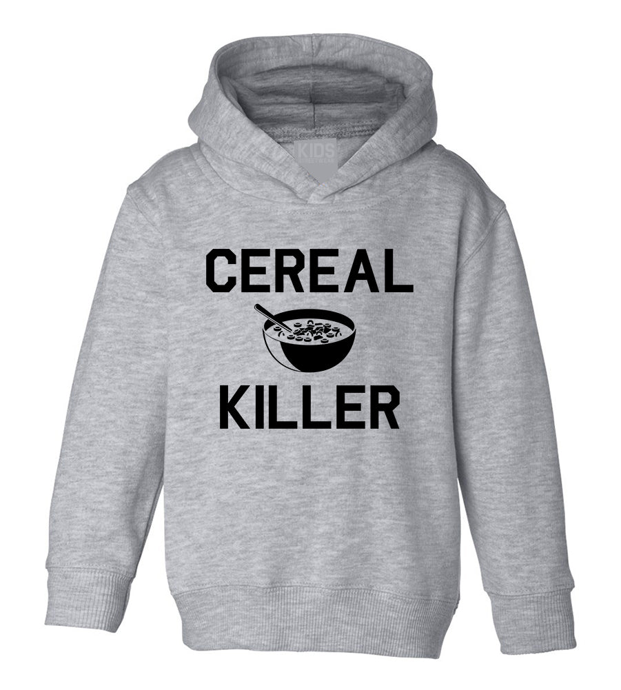 Cereal Killer Funny Toddler Boys Pullover Hoodie Grey