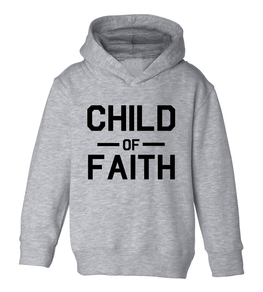 Child Of Faith Religious Toddler Boys Pullover Hoodie Grey