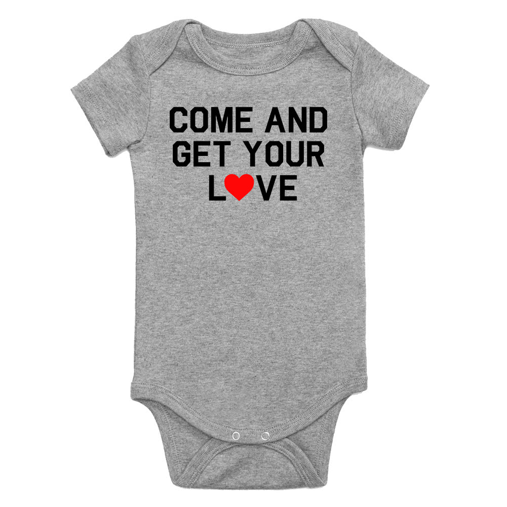 Come And Get Your Love Red Heart Infant Baby Boys Bodysuit Grey