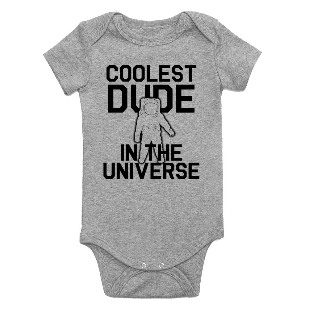 Coolest Dude In The Universe Astronaut Infant Baby Boys Bodysuit Grey
