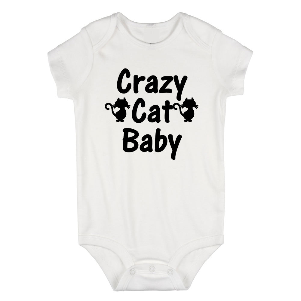 Crazy Cat Baby Infant Baby Boys Bodysuit White