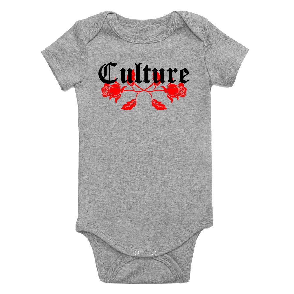 Culture Red Roses Infant Baby Boys Bodysuit Grey