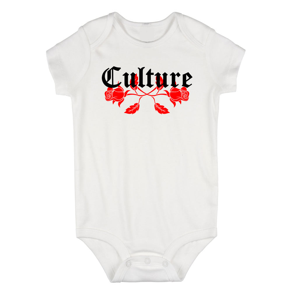 Culture Red Roses Infant Baby Boys Bodysuit White