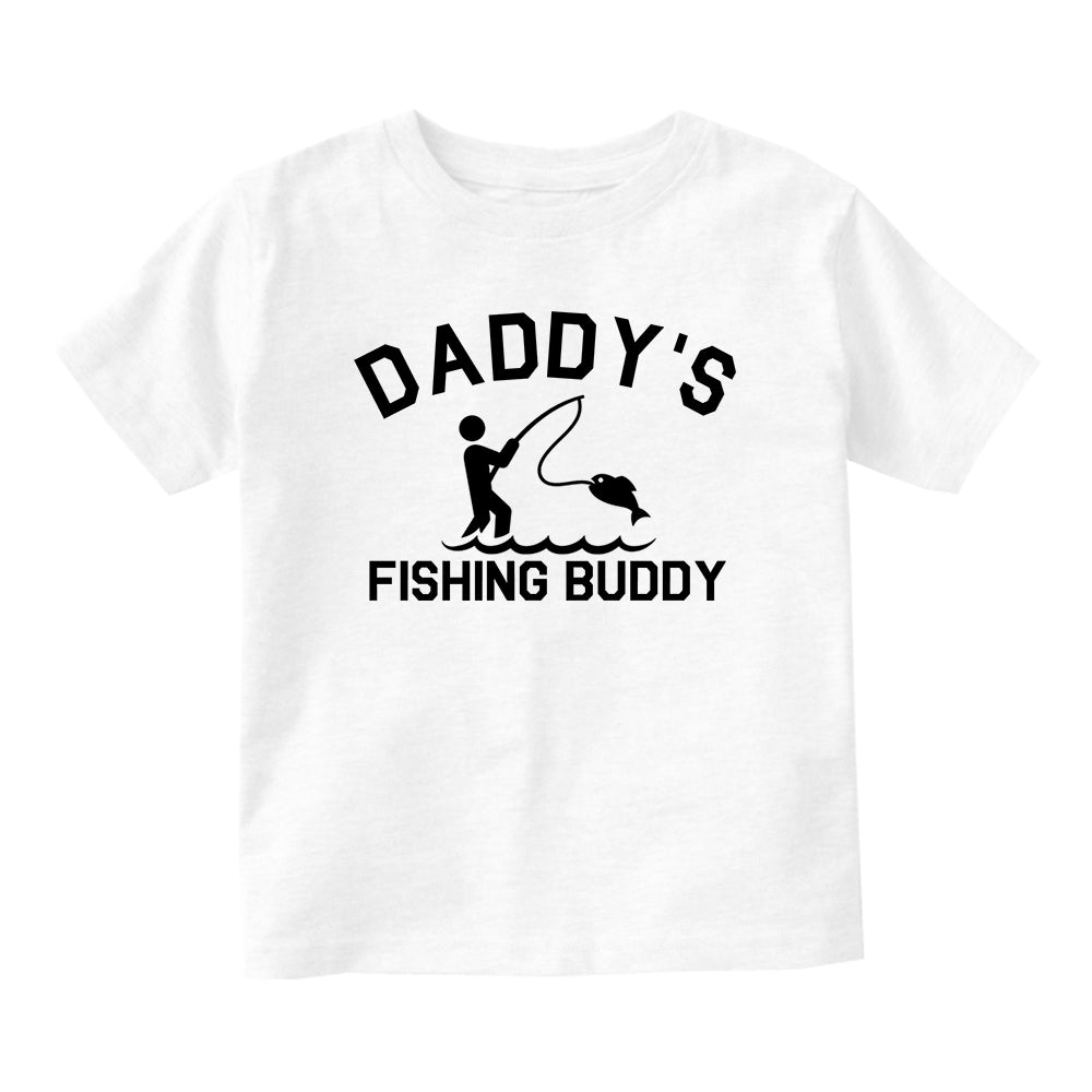 Daddys Fishing Buddy Baby Toddler Short Sleeve T-Shirt White