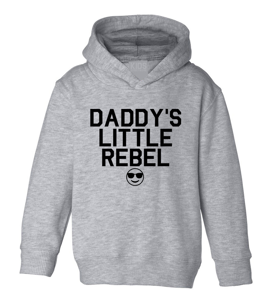 Daddys Little Rebel Emoji Toddler Boys Pullover Hoodie Grey