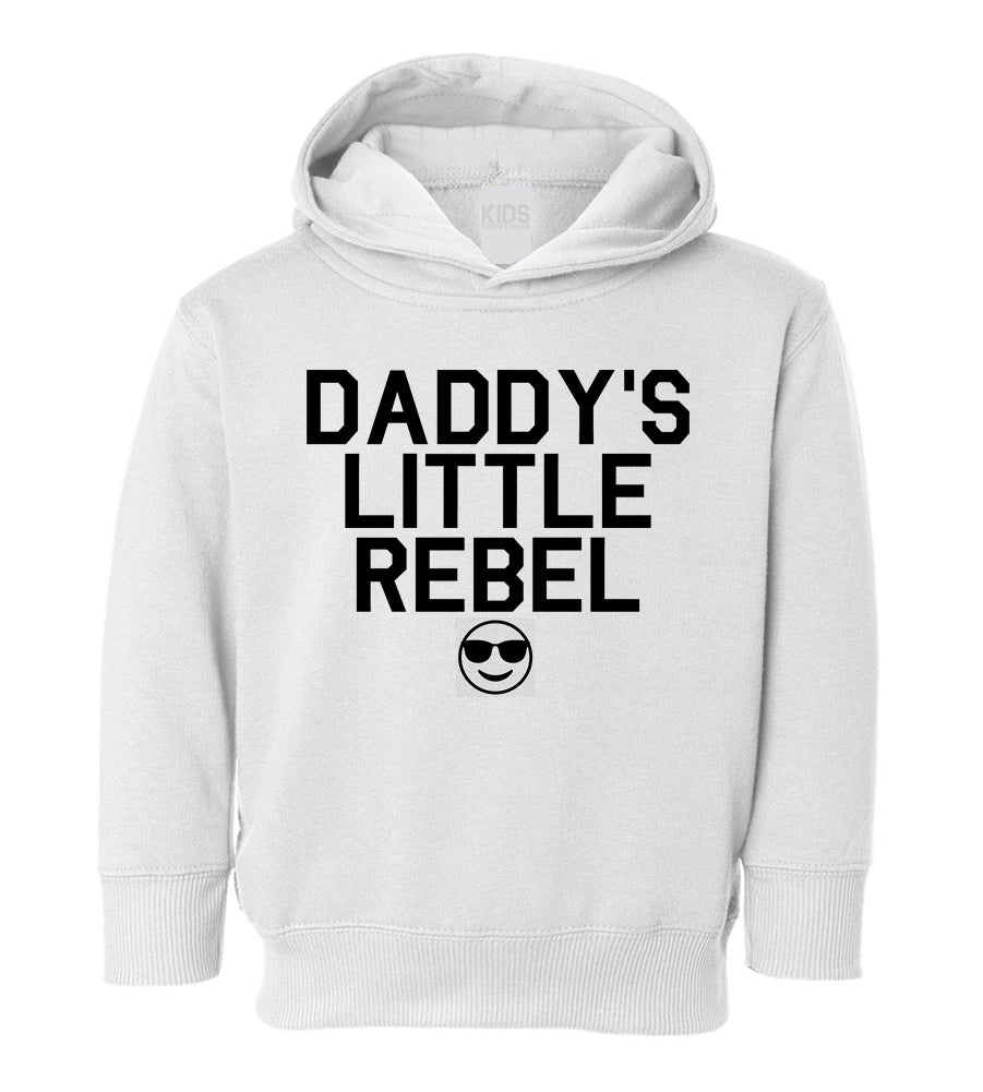 Daddys Little Rebel Emoji Toddler Boys Pullover Hoodie White